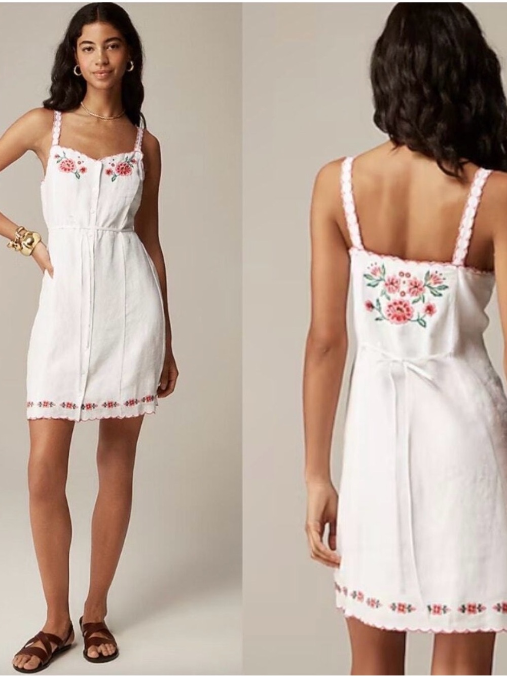 J.Crew Izzy Embroidered Linen Mini Dress NWT